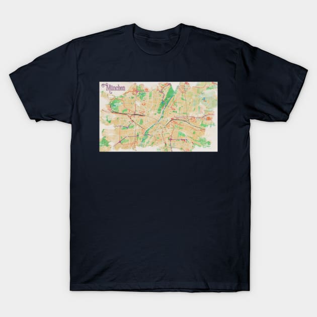 Munich in Watercolor T-Shirt by rouages